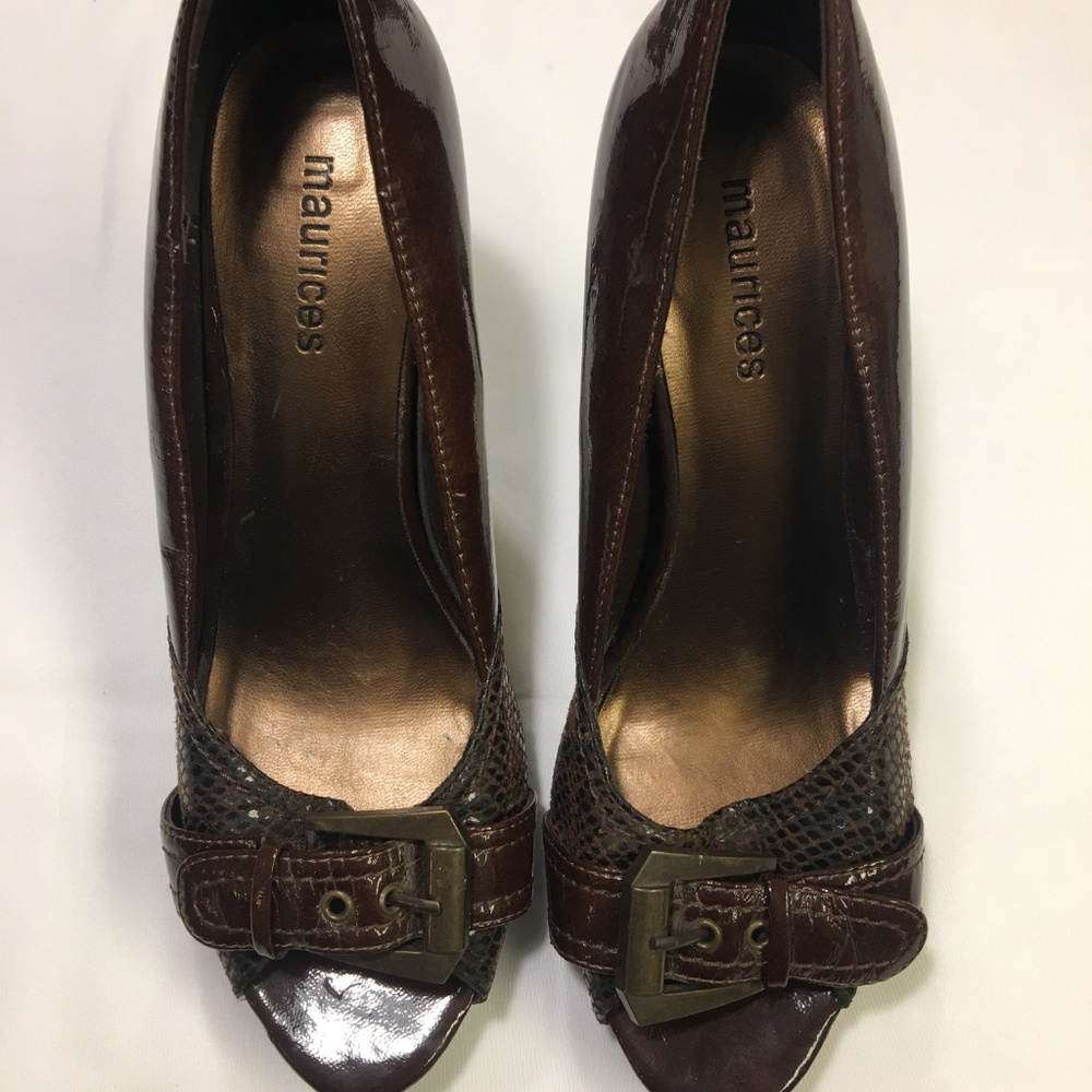 Maurices Women's Peep Toe Heels Brown 8.5M - Picture 8 of 8